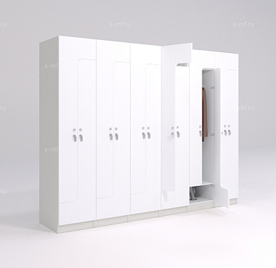 Шкафчик Финн белый (МДФ с HPL) 400x520x1900 фасад МДФ с HPL