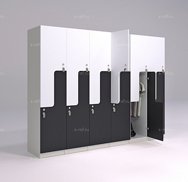 Шкафчик Глэд чёрно-белый (стандарт) 400x520x1900 фасад ЛДСП