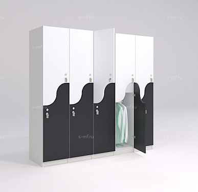 Шкафчик Жако чёрно-белый (МДФ с HPL) 400x520x1900 фасад МДФ с HPL