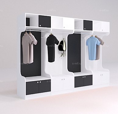 Шкафчик Бруно чёрно-белый 700x520x1900 фасад ЛДСП