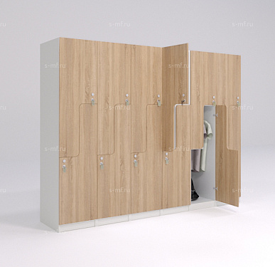 Шкафчик Глэд дуб светлый (МДФ с HPL) 400x520x1900 фасад МДФ с HPL