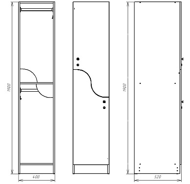Шкафчик Жако бело-серый (стандарт) 400x520x1900 фасад ЛДСП