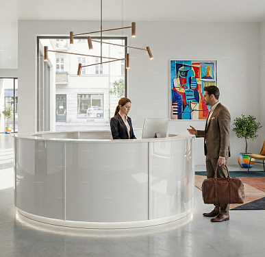 Стойка ресепшен (Скандинавский  Минимализм Хай-тек)