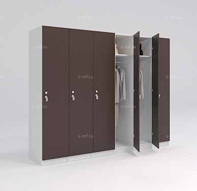 Шкафчик Джино коричневый (МДФ с HPL) 400x520x1900 фасад МДФ с HPL