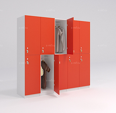 Шкафчик Детта красный (МДФ с HPL) 300x520x1900 фасад МДФ с HPL