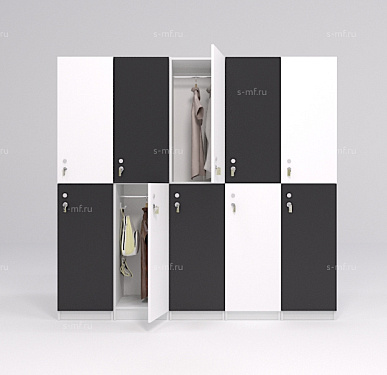 Шкафчик Детта чёрно-белый (МДФ с HPL) 300x520x1900 фасад МДФ с HPL