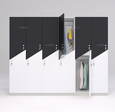 Шкафчик Ориноко чёрно-белый (МДФ с HPL) 300x520x1900 фасад МДФ с HPL