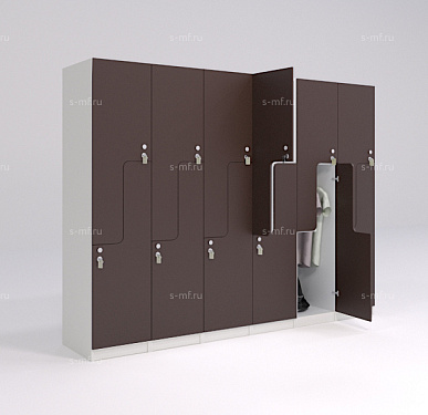 Шкафчик Глэд коричневый (МДФ с HPL) 400x520x1900 фасад МДФ с HPL