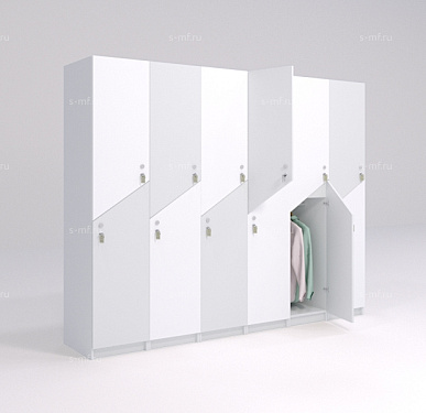 Шкафчик Ориноко бело-серый (стандарт) 300x520x1900 фасад ЛДСП