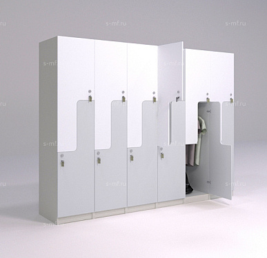 Шкафчик Глэд бело-серый (стандарт) 400x520x1900 фасад ЛДСП