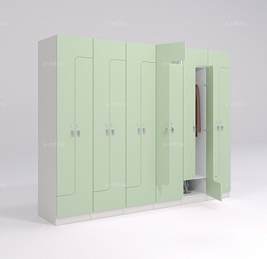 Шкафчик Финн зелёный (МДФ с HPL) 400x520x1900 фасад МДФ с HPL