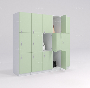 Шкафчик Спело зелёный (МДФ с HPL) 400x520x1900 фасад МДФ с HPL