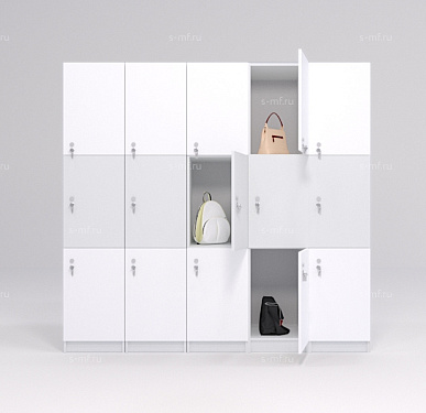 Шкафчик Спело бело-серый (МДФ с HPL) 400x520x1900 фасад МДФ с HPL