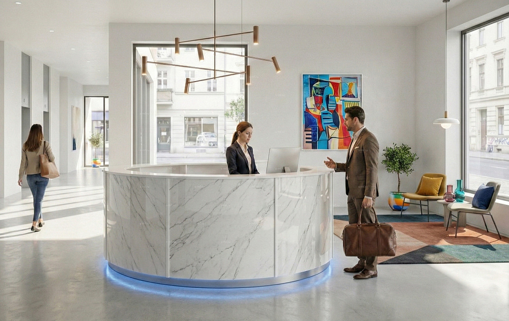 Стойка ресепшен (Скандинавский  Минимализм Хай-тек)