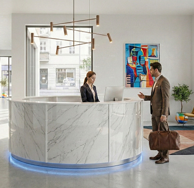 Стойка ресепшен (Скандинавский  Минимализм Хай-тек)