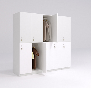 Шкафчик Детта бело-серый (эконом) 300x500x1900 фасад ЛДСП