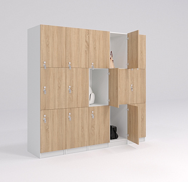 Шкафчик Спело дуб светлый (МДФ с HPL) 300x520x1900 фасад МДФ с HPL