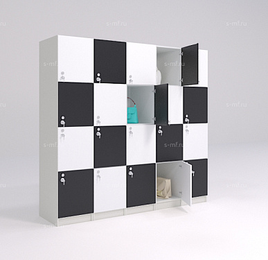 Шкафчик Хэппи чёрно-белый (стандарт) 400x520x1900 фасад ЛДСП