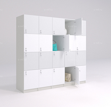 Шкафчик Хэппи бело-серый (стандарт) 400x520x1900 фасад ЛДСП