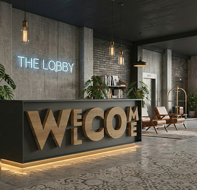 Стойка ресепшен (Хай-тек  Лофт Экостиль)