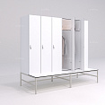 Шкафчик Джино со скамьёй белый (HPL) 300x800x1800 фасад HPL пластик