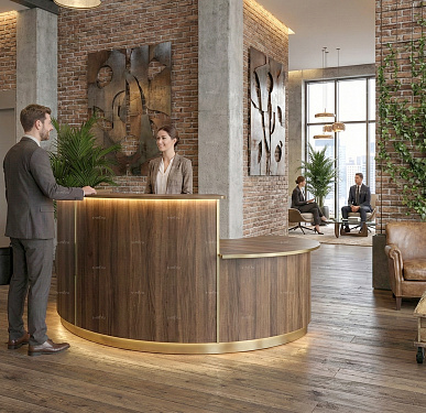 Стойка ресепшен (Скандинавский  Хай-тек Экостиль)
