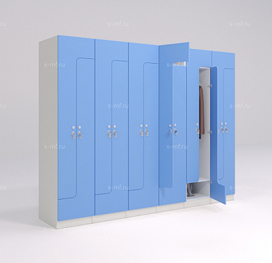 Шкафчик Финн голубой (стандарт) 400x520x1900 фасад ЛДСП