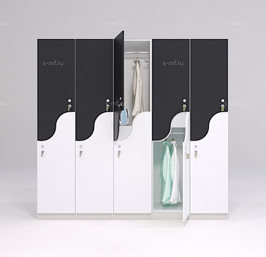 Шкафчик Жако чёрно-белый (МДФ с HPL) 400x520x1900 фасад МДФ с HPL