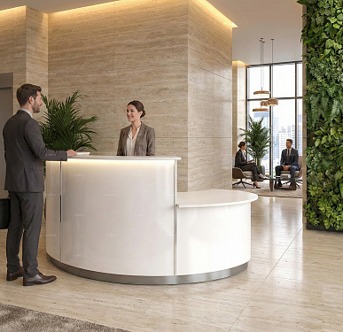 Стойка ресепшен (Скандинавский  Хай-тек Экостиль)