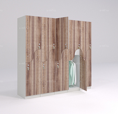 Шкафчик Жако дуб тёмный (МДФ с HPL) 400x520x1900 фасад МДФ с HPL