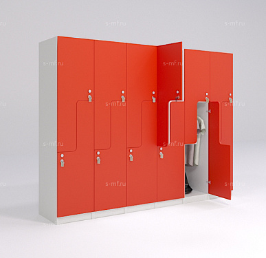 Шкафчик Глэд красный (МДФ с HPL) 400x520x1900 фасад МДФ с HPL