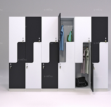 Шкафчик Глэд чёрно-белый (стандарт) 400x520x1900 фасад ЛДСП