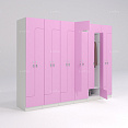 Шкафчик Финн розовый (МДФ с HPL) 400x520x1900 фасад МДФ с HPL