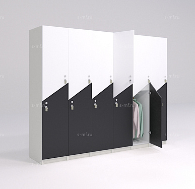 Шкафчик Ориноко чёрно-белый (стандарт) 400x520x1900 фасад ЛДСП