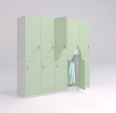 Шкафчик Жако зелёный (МДФ с HPL) 400x520x1900 фасад МДФ с HPL