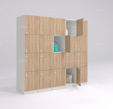 Шкафчик Хэппи дуб светлый (МДФ с HPL) 400x520x1900 фасад МДФ с HPL