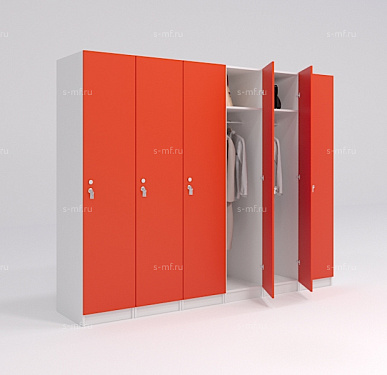 Шкафчик Джино красный (МДФ с HPL) 300x520x1900 фасад МДФ с HPL