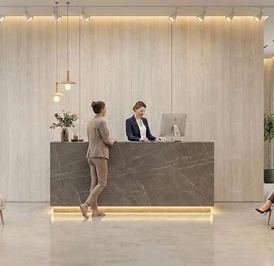 Стойка ресепшен (Скандинавский  Хай-тек Минимализм)