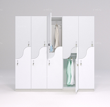 Шкафчик Жако бело-серый (стандарт) 400x520x1900 фасад ЛДСП