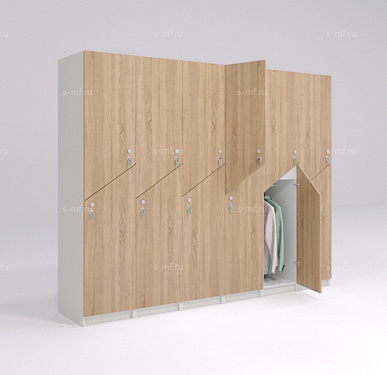 Шкафчик Ориноко дуб светлый (МДФ с HPL) 300x520x1900 фасад МДФ с HPL