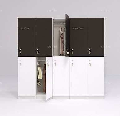 Шкафчик Детта чёрно-белый (стандарт) 400x520x1900 фасад ЛДСП