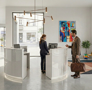 Стойка ресепшен (Скандинавский  Минимализм Хай-тек)