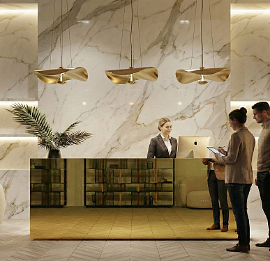 Стойка ресепшен (Хай-тек  Экостиль Минимализм)