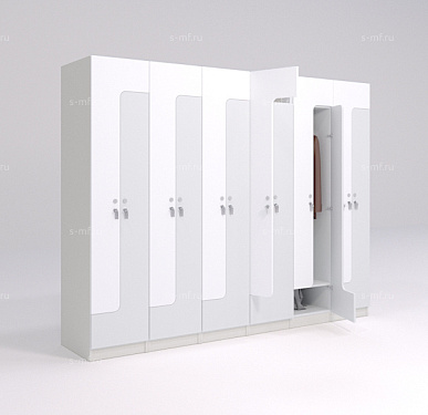 Шкафчик Финн бело-серый (МДФ с HPL) 400x520x1900 фасад МДФ с HPL