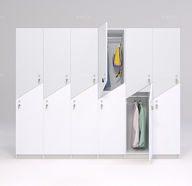 Шкафчик Ориноко бело-серый (МДФ с HPL) 300x520x1900 фасад МДФ с HPL