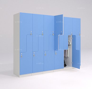 Шкафчик Глэд голубой (стандарт) 400x520x1900 фасад ЛДСП