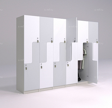 Шкафчик Глэд бело-серый (МДФ с HPL) 400x520x1900 фасад МДФ с HPL