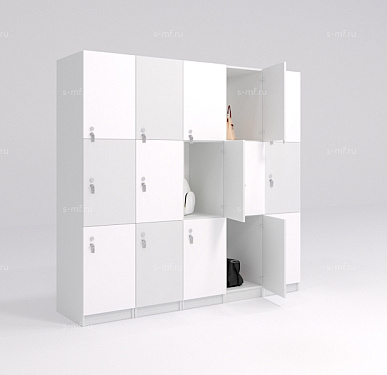 Шкафчик Спело бело-серый (МДФ с HPL) 400x520x1900 фасад МДФ с HPL