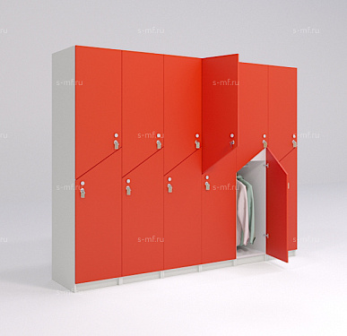 Шкафчик Ориноко красный (МДФ с HPL) 300x520x1900 фасад МДФ с HPL