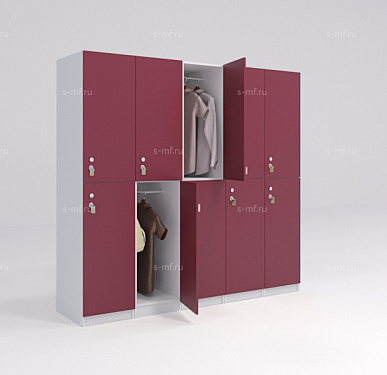 Шкафчик Детта красный (стандарт) 400x520x1900 фасад ЛДСП